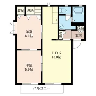 ケンジントンハウス【1階】の間取り