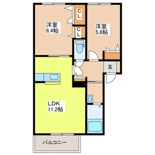 ファミリ―アーレ小津奈木【1階】の間取り