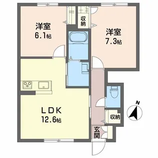 シャーメゾン グラシャス B棟【1階】の間取り