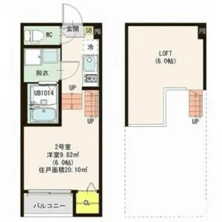 クレール宮城野原【2階】の間取り