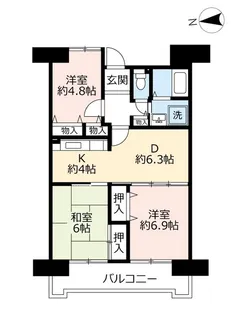 URアーバンラフレ金山【6階】の間取り