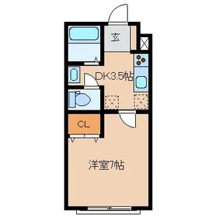 サンハイツ富山【1階】の間取り