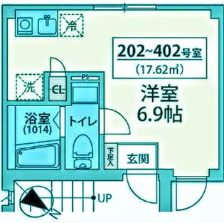 シェルブルー大井町【3階】の間取り