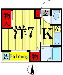 コーポラス五反野【1階】の間取り