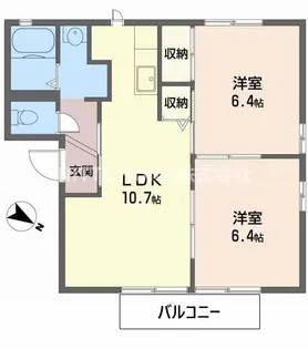 コーポ・ミネゾノ1,2【2階】の間取り