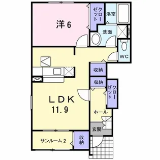 リバーサイド ダンデライオンD【1階】の間取り
