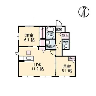グランカーサ金岡 五番館【1階】の間取り