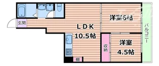 グランドマンションニュー大阪【6階】の間取り