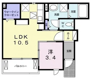 シュウ・レミングE【1階】の間取り