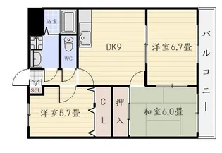 リバーサイドパレス森山【2階】の間取り