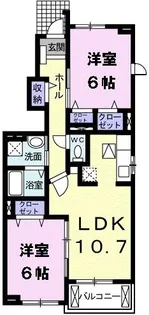 ヴィラ・ブランシュ【1階】の間取り