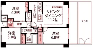 オープン・ヴィラ川崎【1階】の間取り