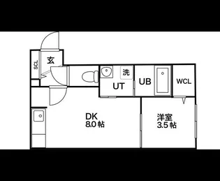 リラクオーレ平岸【1階】の間取り