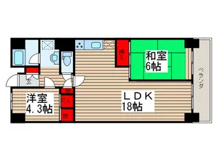 行徳ハイム1号棟【4階】の間取り