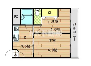 大宝枚岡グリーンヒルズ【2階】の間取り