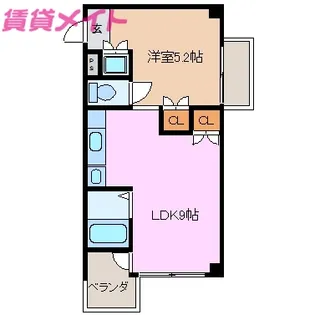 Sパレスカメヤマ【2階】の間取り