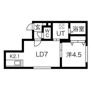 YUGO S中島【4階】の間取り