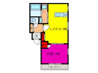 QREALL野崎【1階】の間取り