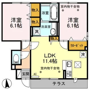 グランドール【1階】の間取り
