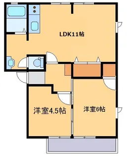 フォンティーヌB【1階】の間取り