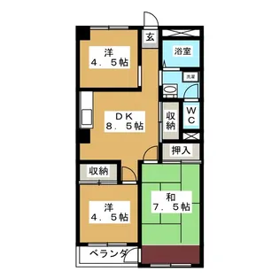 第2プラムフラワーガーデン【3階】の間取り