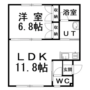 プライフ大輝【1階】の間取り