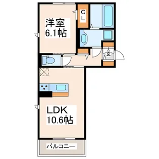 メゾン・ド・シュシュ【1階】の間取り