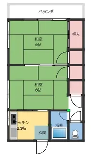服部ハイツ【1階】の間取り
