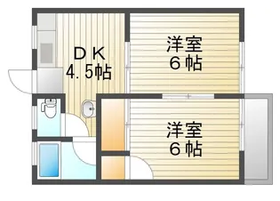岡山県岡山市北区津島南2【アパート】の間取り