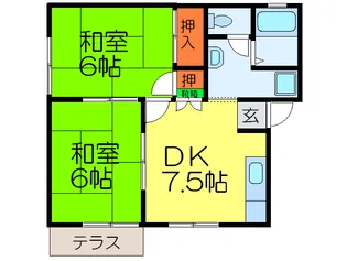 ガーデン・ヒルズ【1階】の間取り
