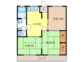 岐購ハイツ【1階】の間取り