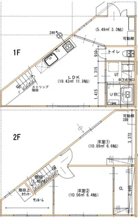 岡山県岡山市北区大安寺南町2【一戸建】の間取り