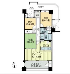 サーパス今泉第2【3階】の間取り