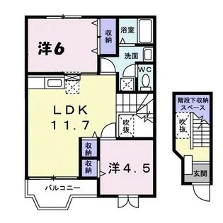 ピース・コアD【2階】の間取り