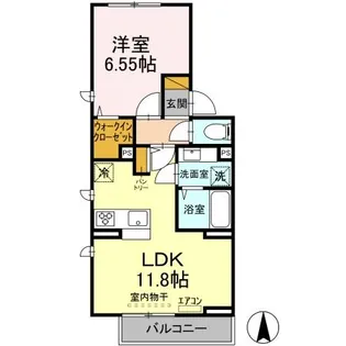 ボヌール成田【2階】の間取り
