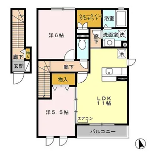 D-ROOM フォレステージ A201【2階】の間取り