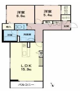 ベレオ盛岡八幡【2階】の間取り