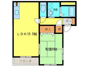 ジュネス光【1階】の間取り