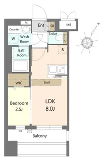グランフォーレプライム六本松II【10階】の間取り