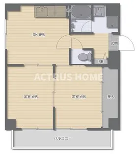 大阪府大阪市東住吉区湯里6【マンション】の間取り