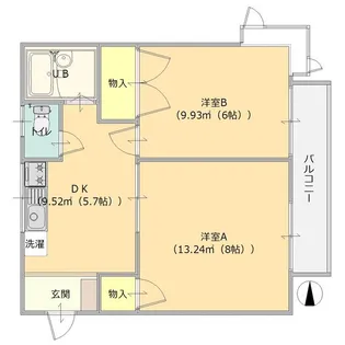 タウンハイツキノシロA【2階】の間取り