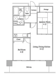 プラザタワー勝どき【8階】の間取り