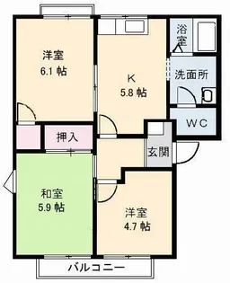 カサベルデ II棟【1階】の間取り