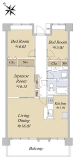 リバーウエストD館【10階】の間取り