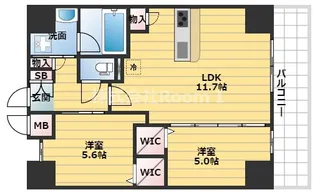 2LDKの間取り画像