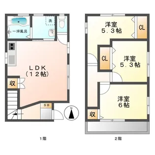 三重県四日市市楠町南五味塚【一戸建】の間取り