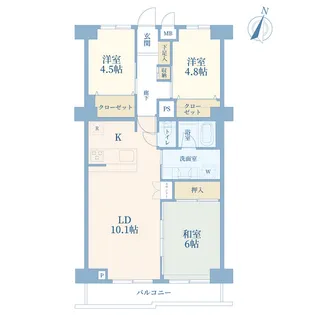 サンマンション青葉台ガーデン【3階】の間取り
