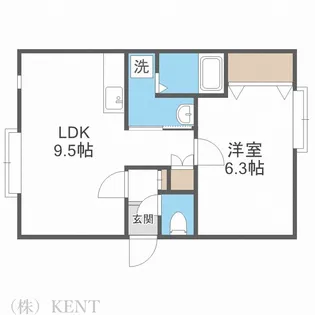 シングルステージ山の手通【2階】の間取り