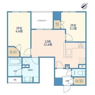 ウィルローズ築地【10階】の間取り