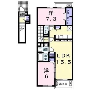 パークサイドミッチィー A棟【2階】の間取り